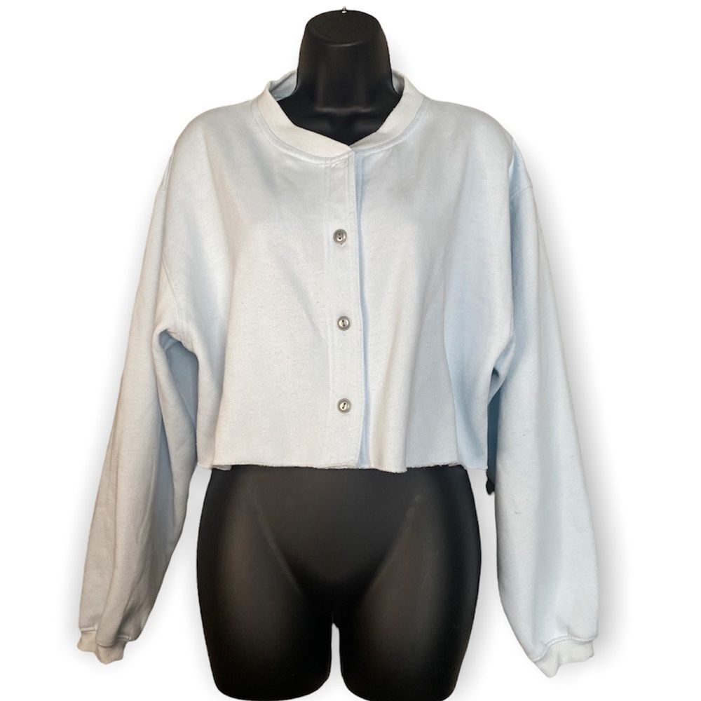 J.AMERICA Baby Blue Button Down Long Sleeve Cardigan Sweater